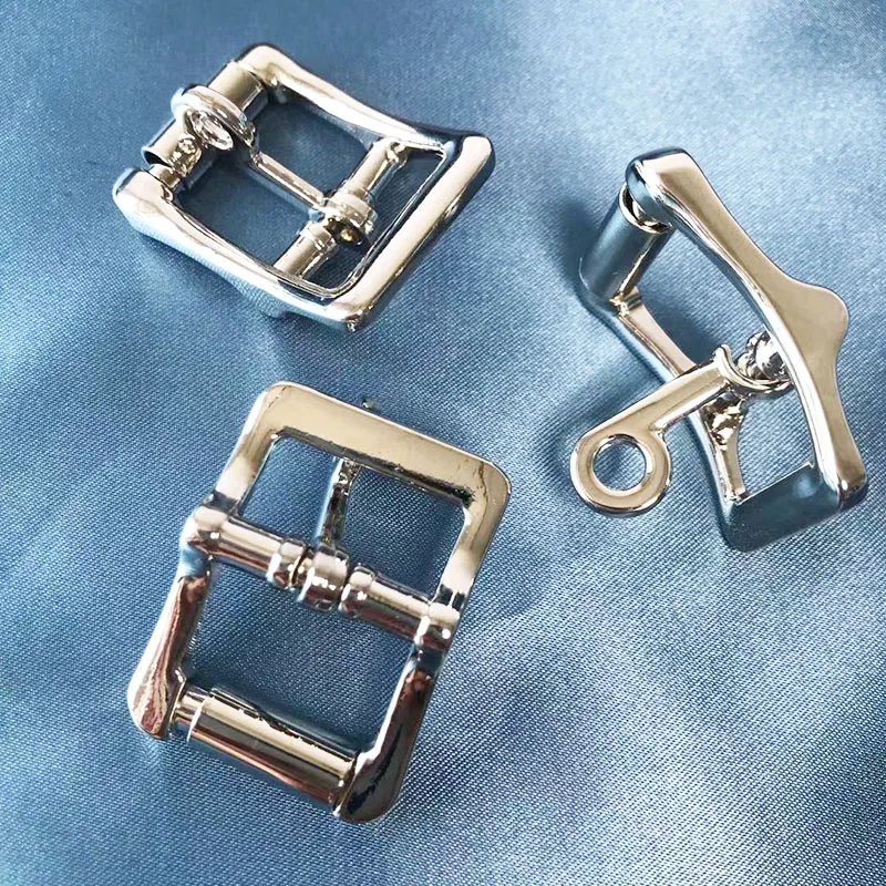 5Pcs Solid Silver Roller Buckle Single Pin Middle Center Bar Buckle for Leather Craft Bag Belt Strap Halter Harness