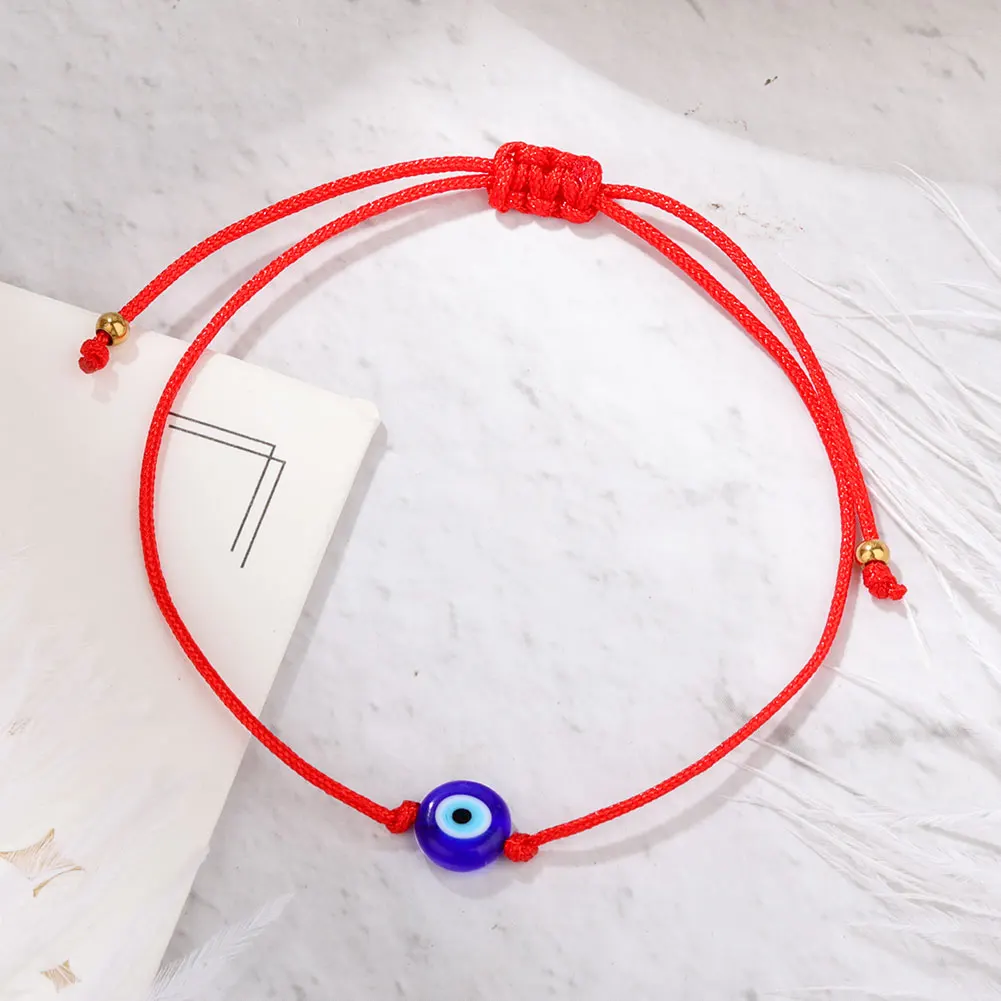 2 pz/lotto turco Blue Eye Bead bracciale donna uomo regolabile Lucky Red Rope String amicizia bracciali protezione gioielli regalo