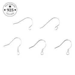 925 Sterling Silver 6Pcs 10-19mm Earring Findings Ear Clasps Hooks Fitting DIY Jewelry Making Accessories Hook Ear wire Supplies
