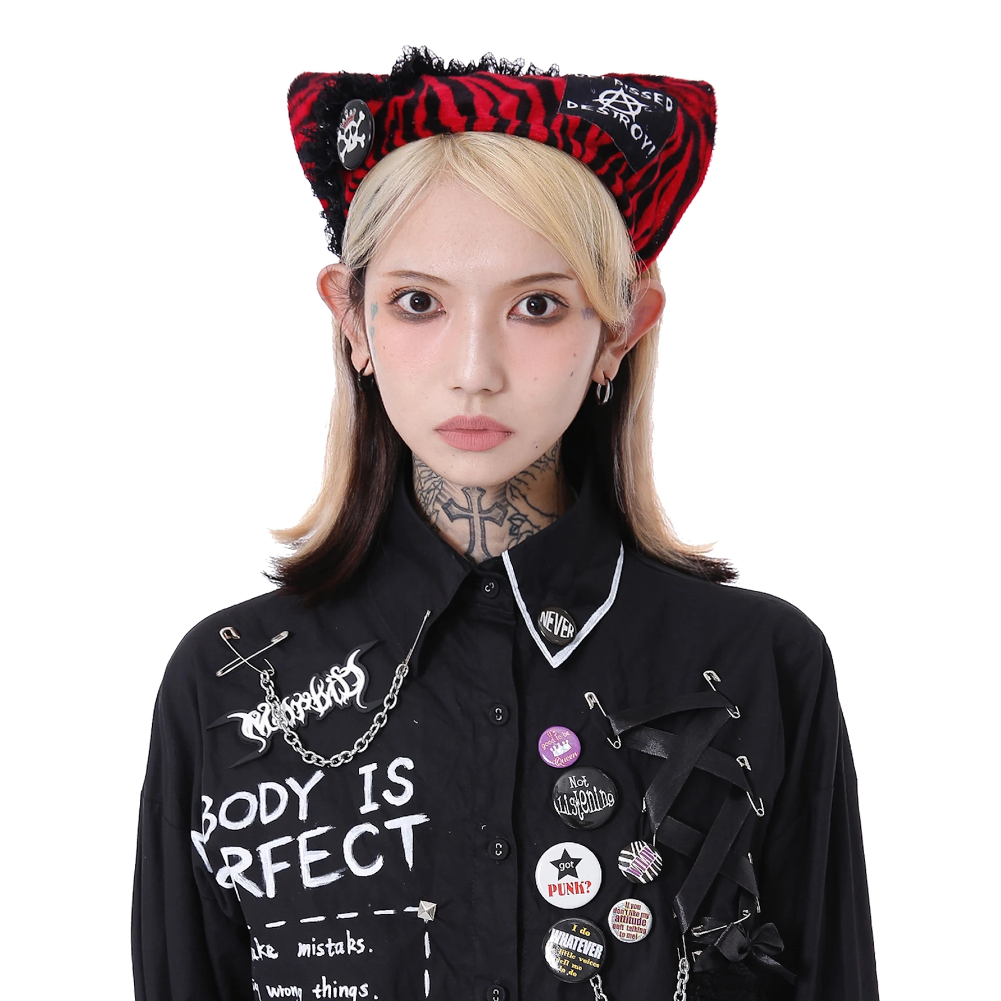 Morbid Original spring / summer 2020 new leopard zebra triangle Lace Patch Punk Gothic Scarf Hair Band Personality Headband