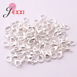 Wholesale 100PCS Bulk Jewelry Findings Genuine 925 Silver Color Lobster Clasp 925 Silver Stamped Fittings Connector Components