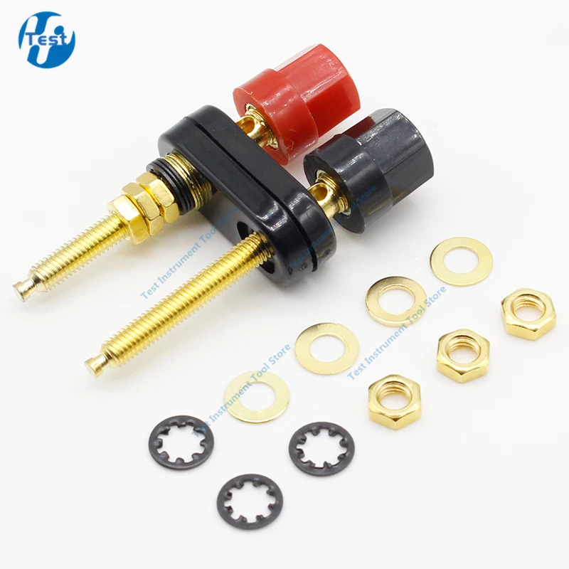 1 pz placcato oro spina a Banana connettore altoparlante amplificatore terminale esteso Post di rilegatura