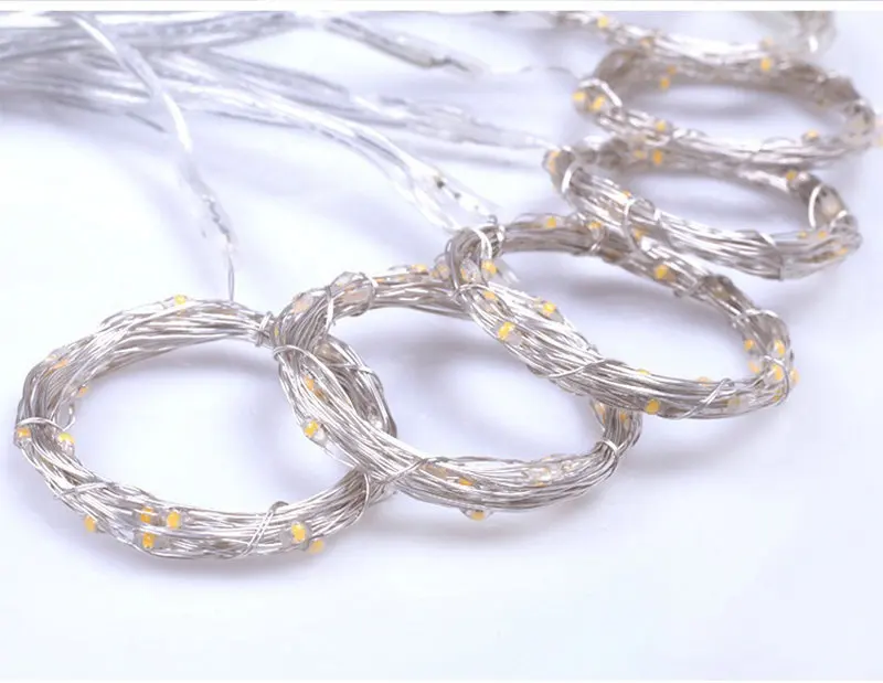 Battery Powered LED Curtain Fairy String Light Ultra thin Cooper wire w/Remote Controller Wedding Party Home Garden Window Decor