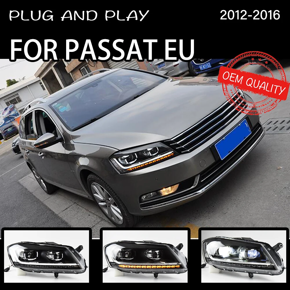 Head Lamp For Car VW Passat EU B7 2012-2016 Magotan Headlights Fog Lights Daytime Run Lights DRL H7 LED Bi Xenon Bulb Accessory