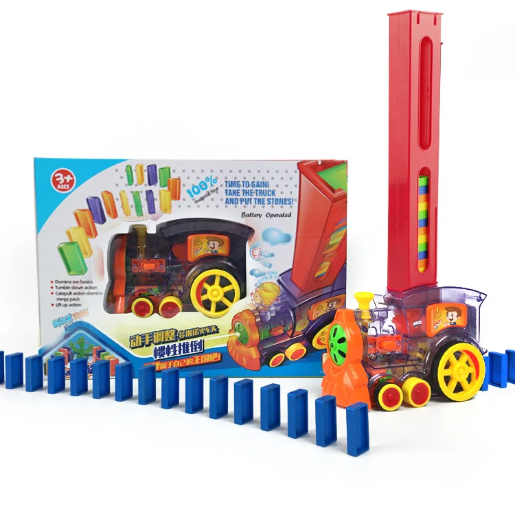 Puzzle dominos Transparent pour enfants, jouets de Train électrique avec licence automatique, temps d'aventure pour garçons