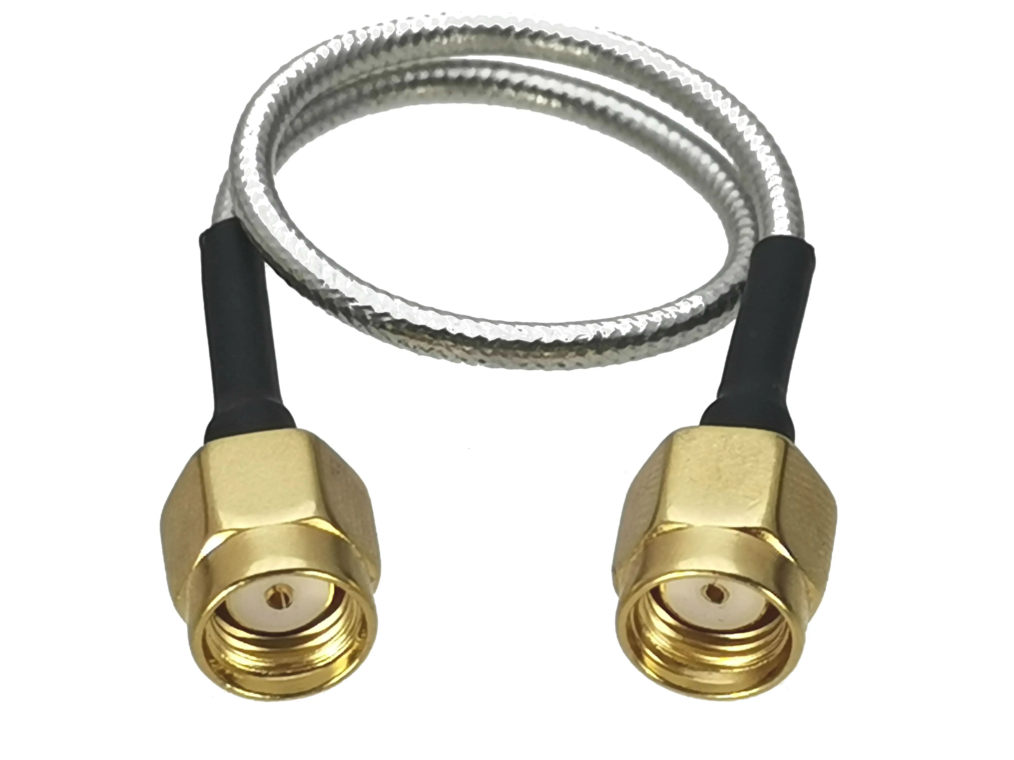 1 peça-conector masculino rg405 x 10m, conector coaxial rf semiflexível, cabo 4 polegadas