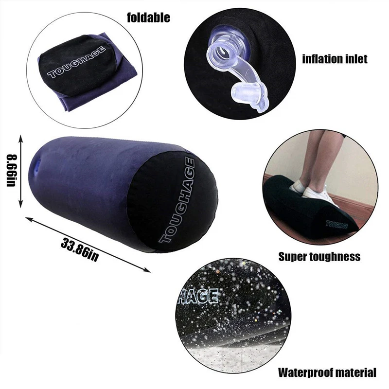 Multifunctional Inflatable Long Body Pillow Lumbar Leg Yoga Pillow Travel Positions Support Air Cushion For Home and Comfort