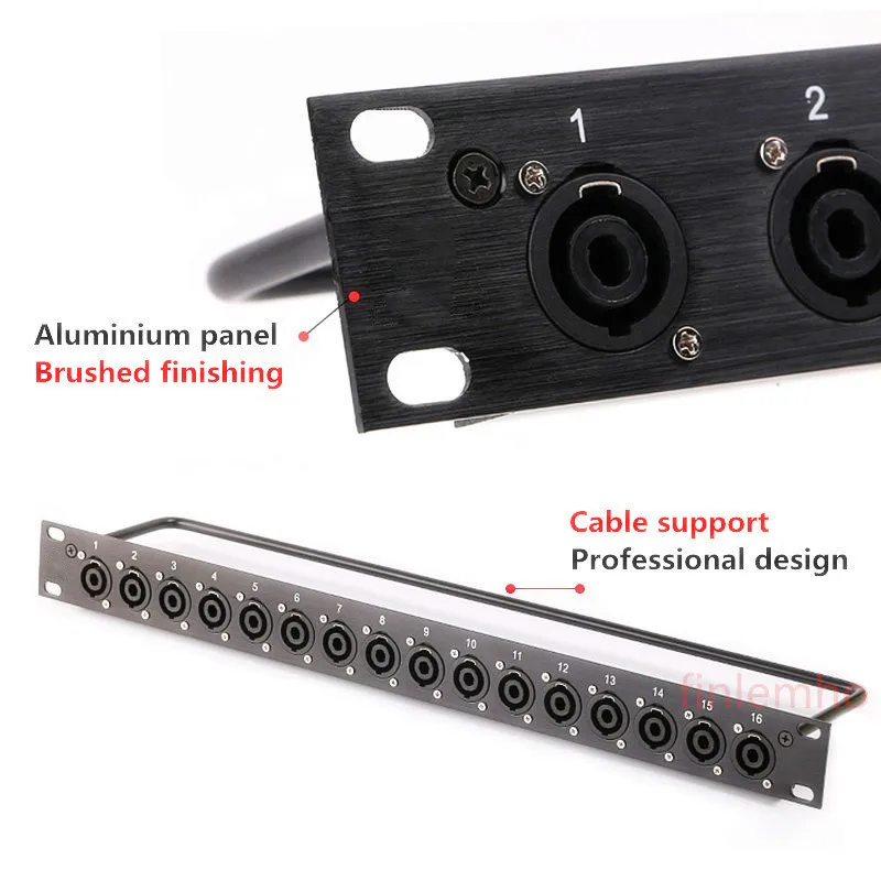 Rack Patch Panel 8 12 16 Way SpeakOn Chassis Connnector 1U Flight Case Mount For Professional Loudspeaker Audio Cable Male Plug