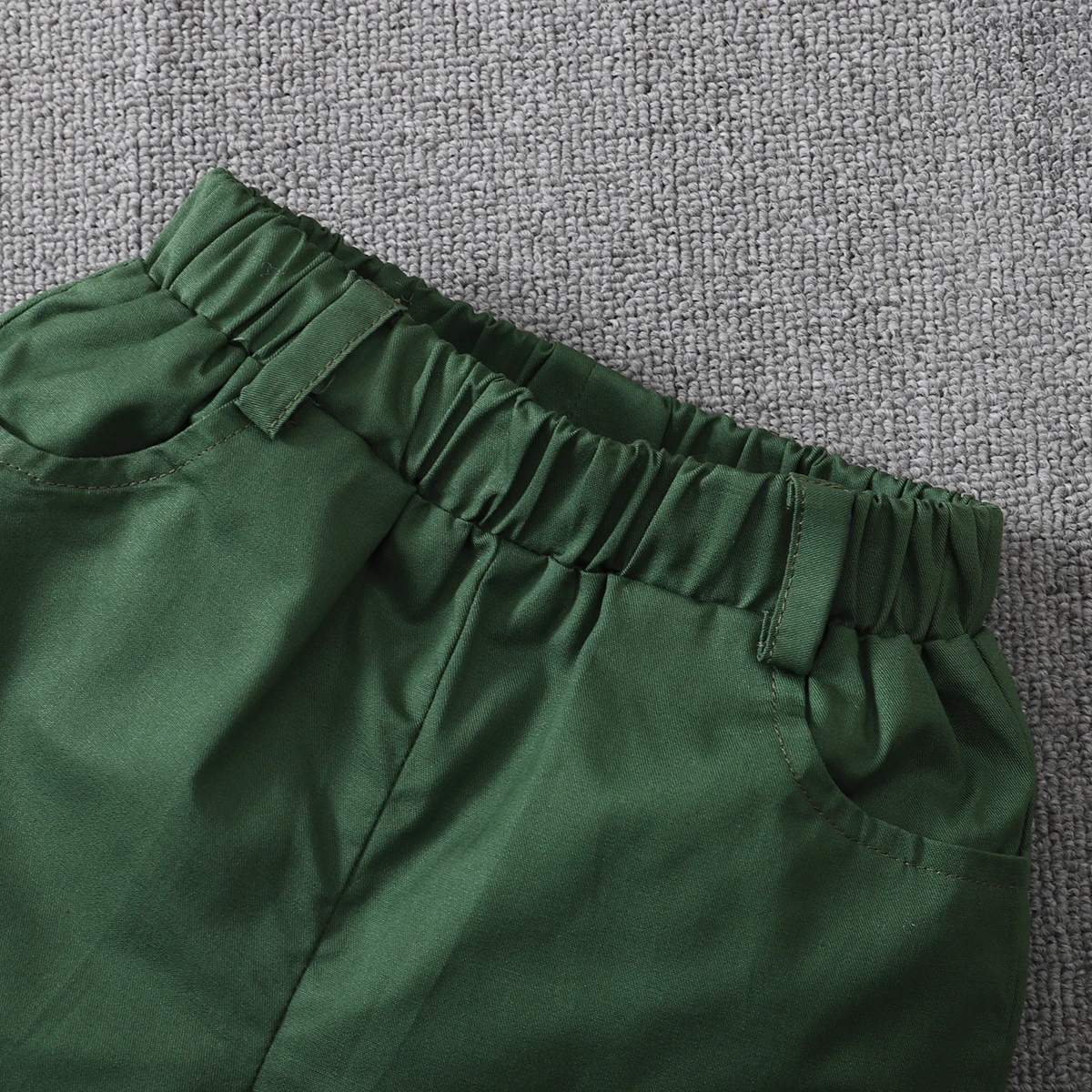 2021-04-02 Lioraitiin 0-5Years Toddler Boy 2Pcs Summer Outfits Short Sleeve Button Down Shirt Solid Elastic Waist Shorts Set