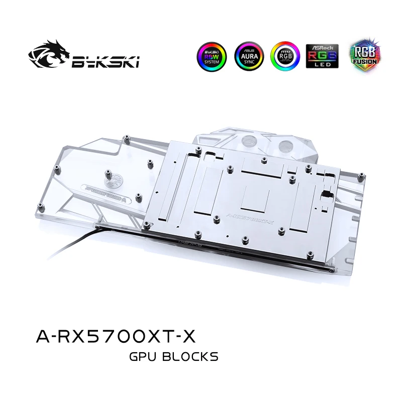 Bykski Water Block use for AMD Radeon RX 5700 / 5700XT GPU Card / Full Cover Copper Radiator Block/3PIN 5V A-RGB / 4PIN 12V RGB