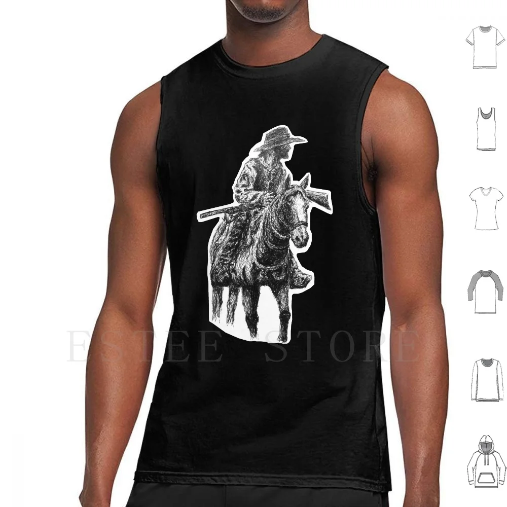 My Rifle , My , And Me Tank Tops Vest Cotton Mountain Man Rifle Horse Cowboy Hat Dean Western Hunting Frontier Riding Cattle