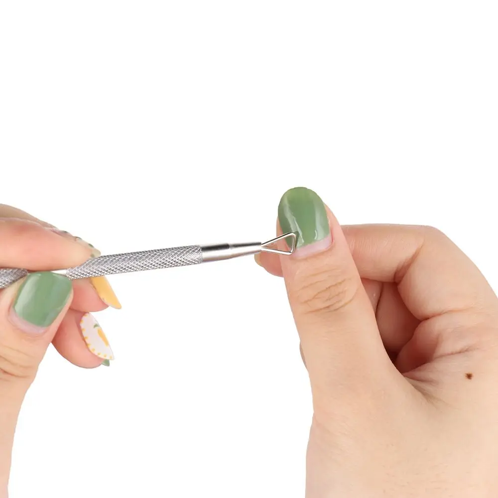 Outil de manucure à la mode, poussoir à cuticules en acier inoxydable, tige triangulaire, bâton de nettoyage de Gel UV, dissolvant de vernis à ongles, 1 pièce