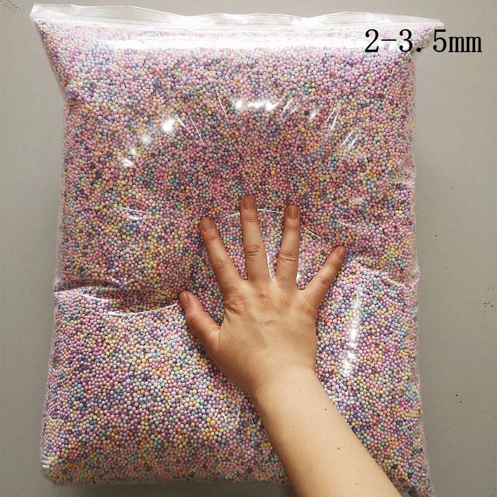 250 g/Beutel Macarons 2–3,5 mm 4–6 mm Pastell-Mini-Schaumperlen, bunte Styropor-Styropor-Füllkugeln, Basteln, DIY – Detail 7
