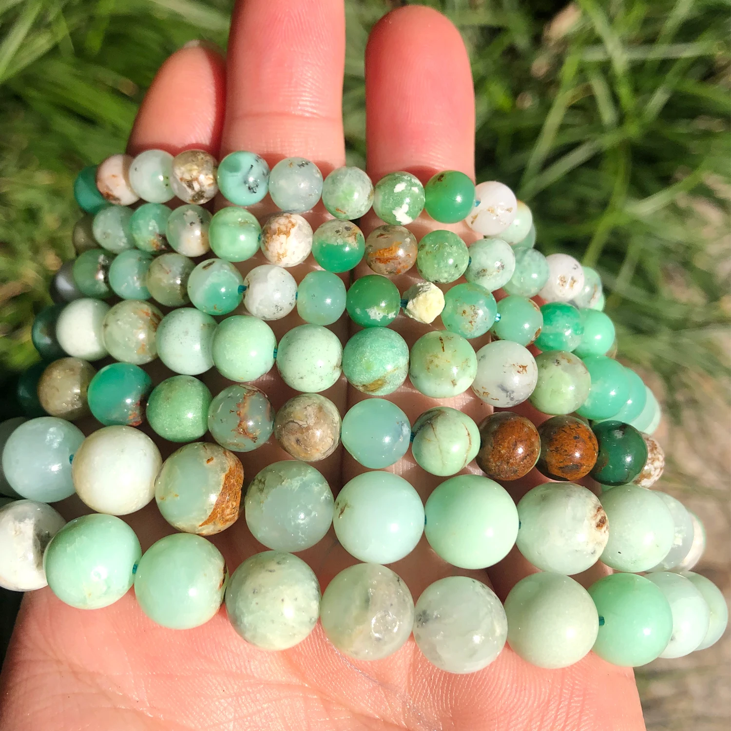 

Natural Stone Beads Green Australia Jade Chrysoprase Round Beads for Jewelry Making DIY Handmade Luxury Bracelet Necklace 7.5''