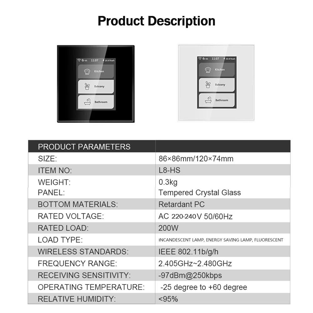 Imagem -06 - Tuya wi fi Lcd Interruptor de Luz Inteligente Cortina Eua ue Alexa Google Casa Controle Voz Gang Interruptor Toque Inteligente Selecionável