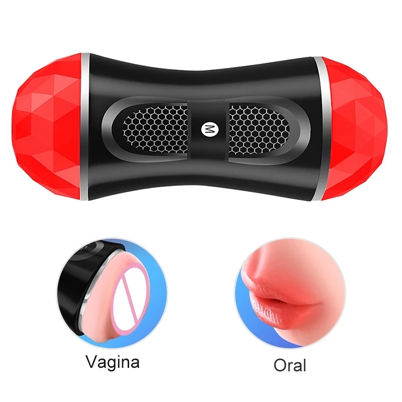 18cm cabeça dupla brinquedos sexy para homens adultos 18 masculino silicone masturbador copo vagina boca 2 em 1 buceta real erótico vaginal para