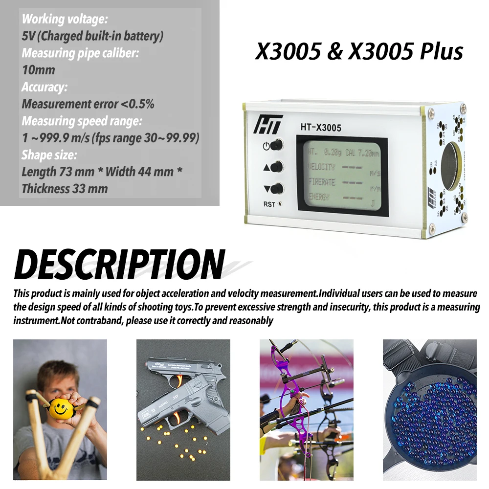 New Anemometer for Shooting Speed Meter Ball Velocity Energy Measurement Shooting Chronograph Bullet Speed Tester