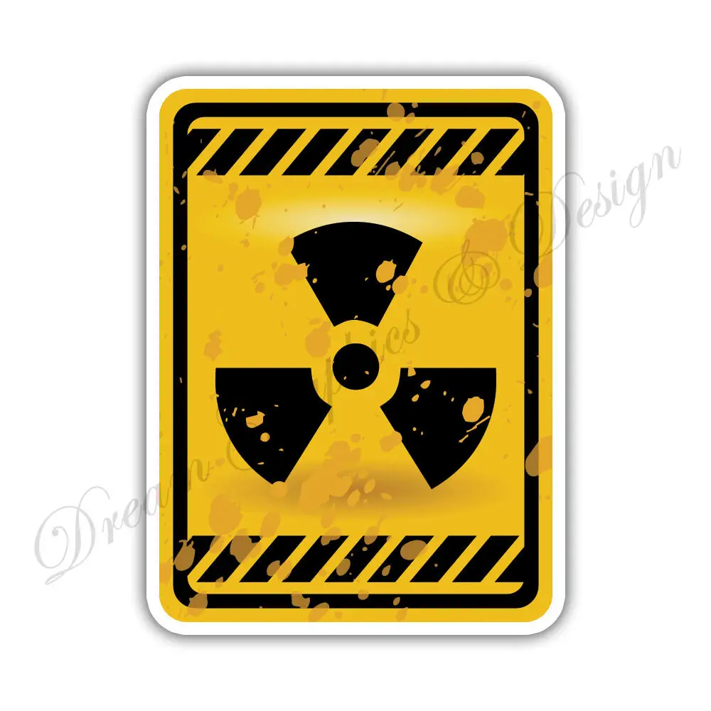 Warning Decals Radioactive Danger Warning Sign Car Bumper Vinyl Sticker Window Car Bumper #07 PVC Vinyl Reflective Stickers