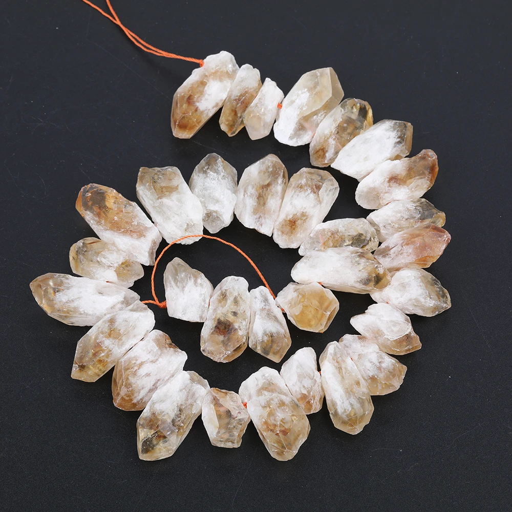 Approx 32Pcs/Strand Natural Amethsyst Citrines Quartz Chunky Nugget Point Charms Beads For DIY Bracelet Jewelry Making SF-84ABBH