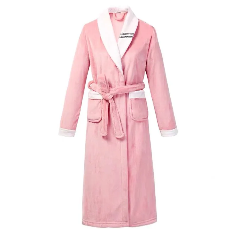Ropa de dormir de franela de talla grande 3XL para mujer, bata de baño tipo kimono cálida para invierno, camisón informal holgado, ropa de descanso