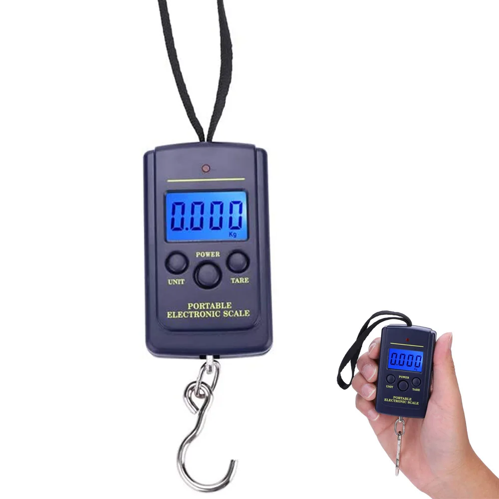 40kg x 10g Mini Digital Scale For Fishing Luggage Travel Weighting Steelyard Portable Electronic Hanging Hook Scale