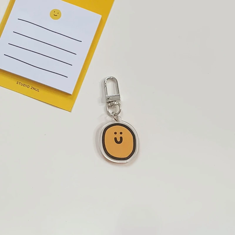 Corrente pingente acrílico com rosto bonito, Airpods Keychain, capa protetora, Backpack Key Management