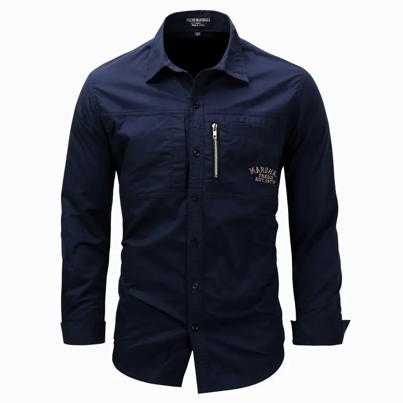 Outdoor Climbing Sport Riding Shirt 3XL Spring Autumn Men\'s Lapel Long Sleeve Cotton Breathable Cardigan Tops