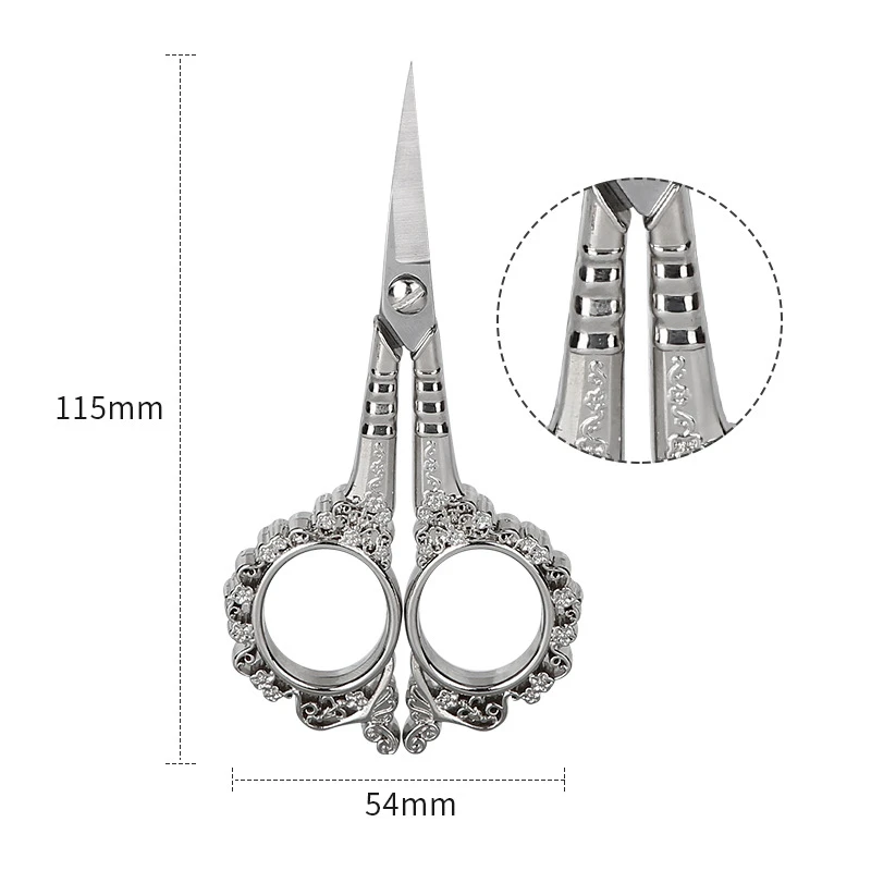 European Retro Carving Dressmaking Scissors Sewing Shears Antique Vintage Stainless Steel Scissors Tailor\'s Needlework Scissors