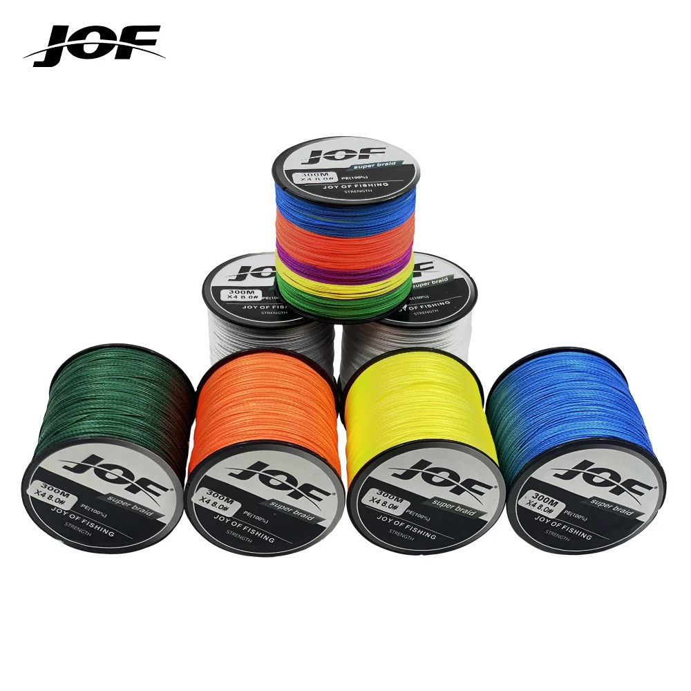 

JOF Pesca Fly Fishing Line 4 Strand PE Carp Braided Wire Peche Sea Spinning Multifilamento Cord 8LB~80LB 300M