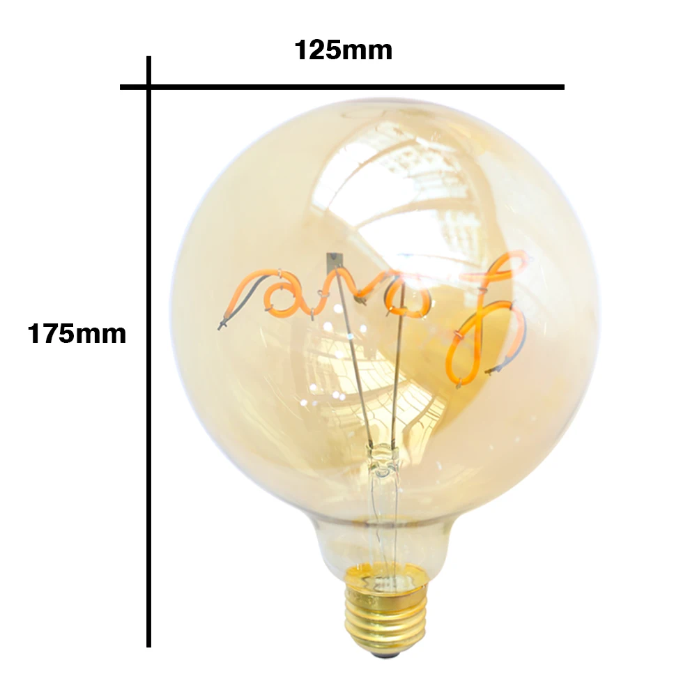 Retro Edison lampadina E27 220V G125 Love Lamp Vintage Edison lampadina lampada a incandescenza Decora Indoor Holiday Wedding Party Light