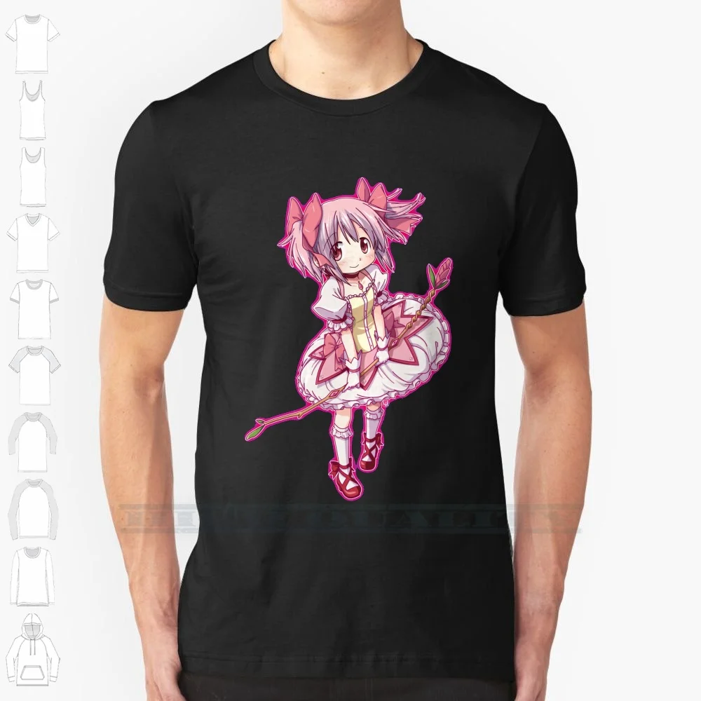 Madoka Kaname ( Rev. 2 ) 100% Cotton T Shirt Puella Mahou Shoujo Madoka Magica Anime Manga Kaname Pink Girl Japan Witch Bow