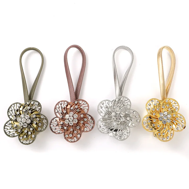 7.5cm Flower Magnetic Curtain Buckle Room Decoration Accessories Fashion Tie Strap Home Decor Curtain Holder Embrasse Rideau