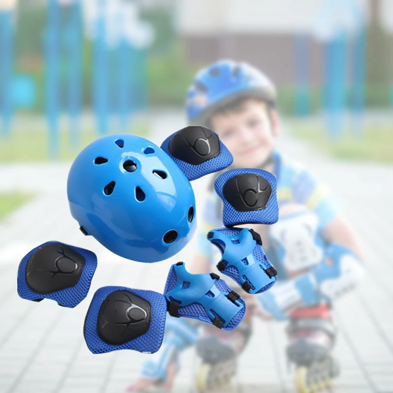 7Pcs/Set Kids Bike Helmet Protective Gear Set For Age 3-8 Adjustable Skateboard Helmet Knee Pads And Elbow Pads Wrist Guards