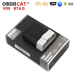 OBD2CAT  V09 Super mini ELM327 V1.5 Diagnostic Scanner V09 Bluetooth V1.5 Auto Code Reader Support OBDII OBD II Protocols Car