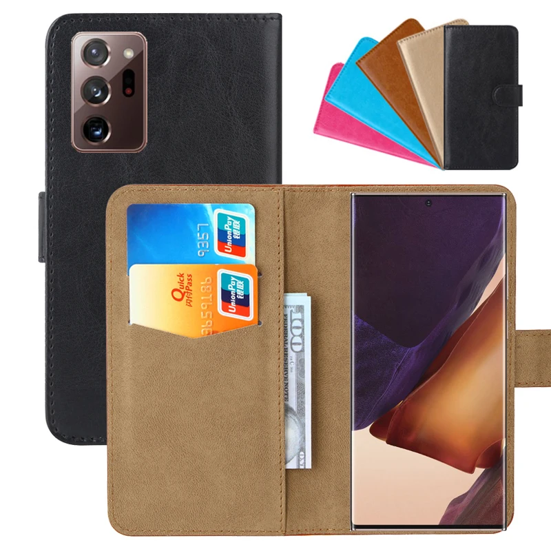 Luxury Wallet Case For Samsung Galaxy Note20 Ultra PU Leather Retro Flip Cover Magnetic Fashion Cases Strap