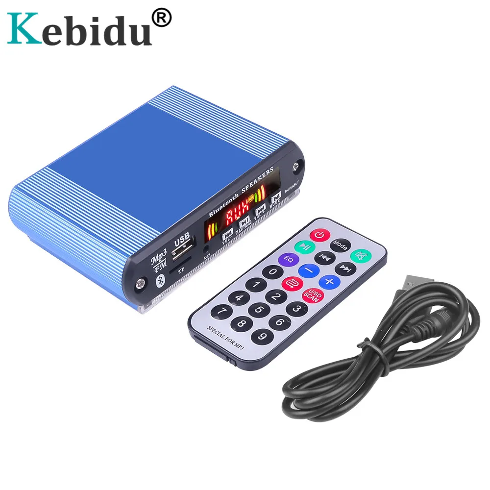 KEBIDU 5V MP3 WMA scheda di decodifica Bluetooth con scatola di alluminio Shell supporto USB/TF/FM modulo Audio registrazione chiamate schermo a