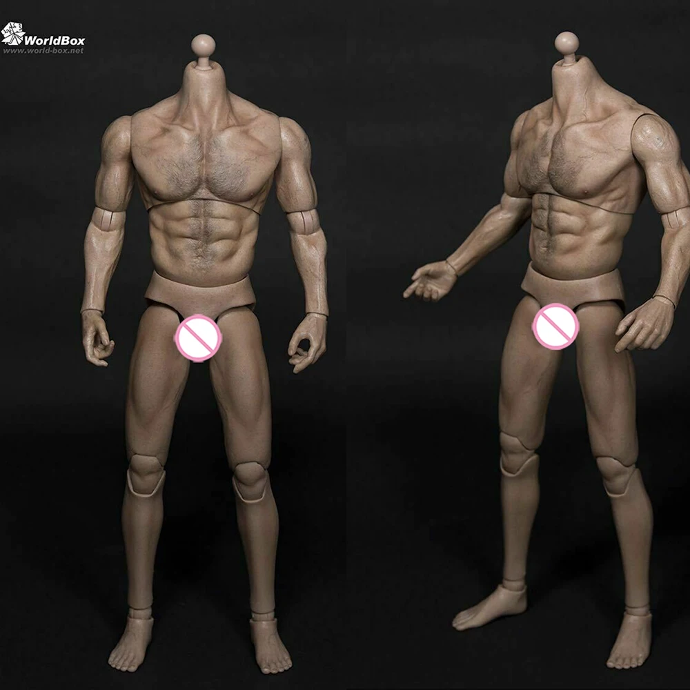 AT025 1/6 Scale Narrow Shoulder Male Body with Replaceable Hands AT011 AT012 AT020 AT027  for 12'' Figure Head Sculpt Carved