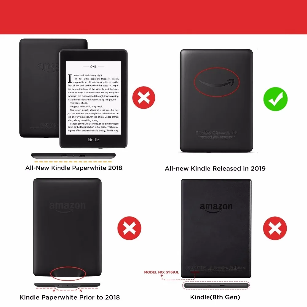 For All New Kindle 2019 Case Thinnest Lightest PU Leather Smart Cover for All New Kindle 10th Generation 2019 Released