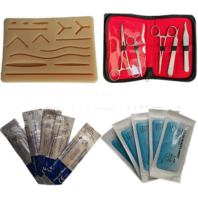 

16pcs surgical Skin suture Simulated training kit Needle Scissors Tool Operate Suture Practice Dental Teaching Model