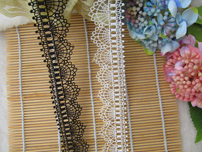 

40 ярдов бело-черной водорастворимой кружевной тесьмы шириной 36 мм, вышитая лента, материал для рукоделия, аксессуары для одежды