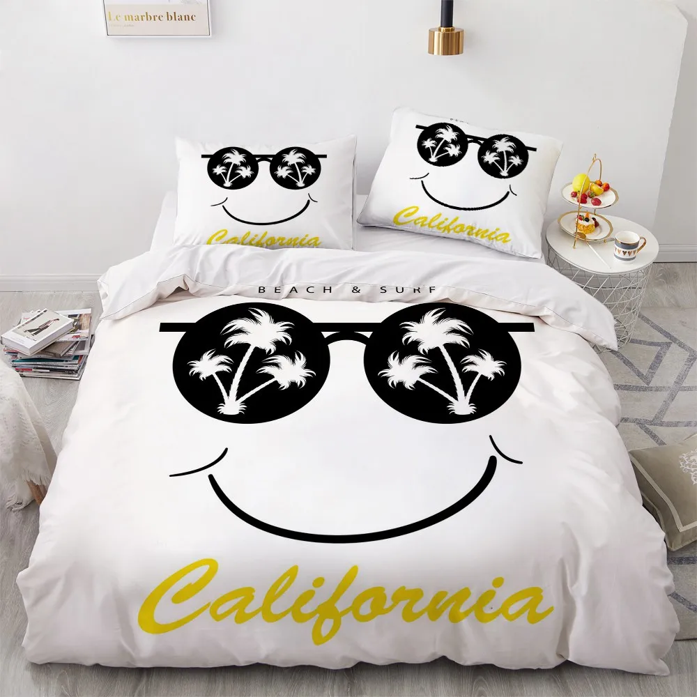 3D Bedding Sets luxury Smile Printed Single Queen Double Full King Twin Bed linen For home Duvet cover Bed duvet 150