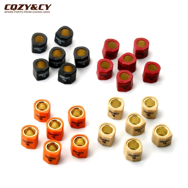 6PC zestaw rolek wyścigowych waga 20x17mm 9g 11g 13g 15g dla skutera Daelim Otello SG125 F1 S2 S3 NS125