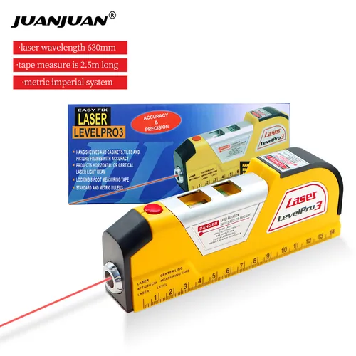 다목적 적외선 레이저 수평 수직 측정 테이프, 수평 눈금자 측정 장비, 측정 도구 