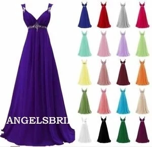 

New Fashion V-Neck A-Line Long Evening Dresses Vestidos De Festa Formal Chiffon Appliques Floor-Length Strap Prom Party Gowns