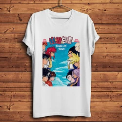 YuYu Hakusho Urameshi Yuusuke funny anime t shirt Men White Short Sleeve Casual Tshirt Unisex ACGN manga Streetwear Tee