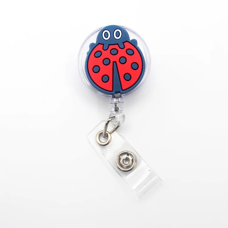 Cute Frog Ladybird Dog Animals Retractable Pull Nurse Students Badge Reel ID Lanyard Name Tag Card Badge Holder Reels For KIDS