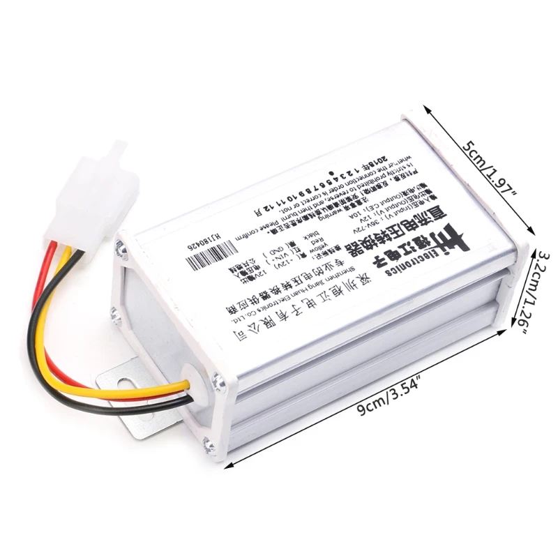 DC 36V 48V 72V To 12V 10A 120W Converter Adapter Transformer For E-bike Electric