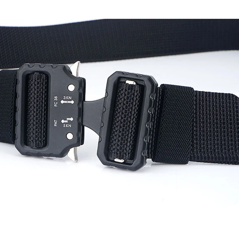 Ceinture Militaire Tactique en Nylon avec Boucle en Alliage, Accessoire de Sécurité pour l'Escalade en Plein Air, Portable, Respirant, à la Mode, Déverrouillage Rapide