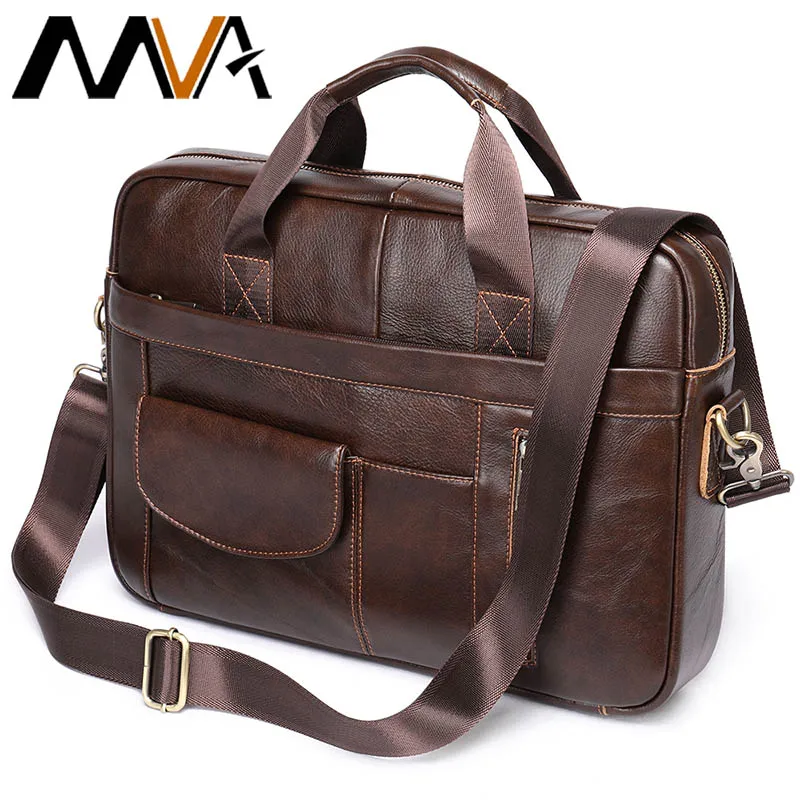 

MVA Business Briefcase Men's Leather Totes Handbags for Laptop Bag for 14inch Office Work Bag for Document Computer Briefcases