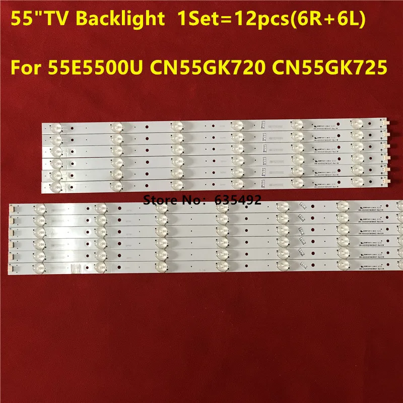 

LED Backlight Strip For CRH-K553535T0613L4CF-Rev1.1 CRH-K553535T0613R4CF-Rev1.1 55S670 55U2000 55E5500U 55CE1168SR3 PLED5529A-C